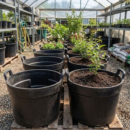 Poza cu Containere cauciucate cu mânere pentru utilizare tehnică și horticolă