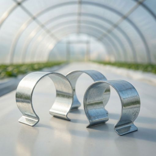 Poza cu Clipsuri metalice pentru prindere folie solar – fixare sigură pe solar și seră